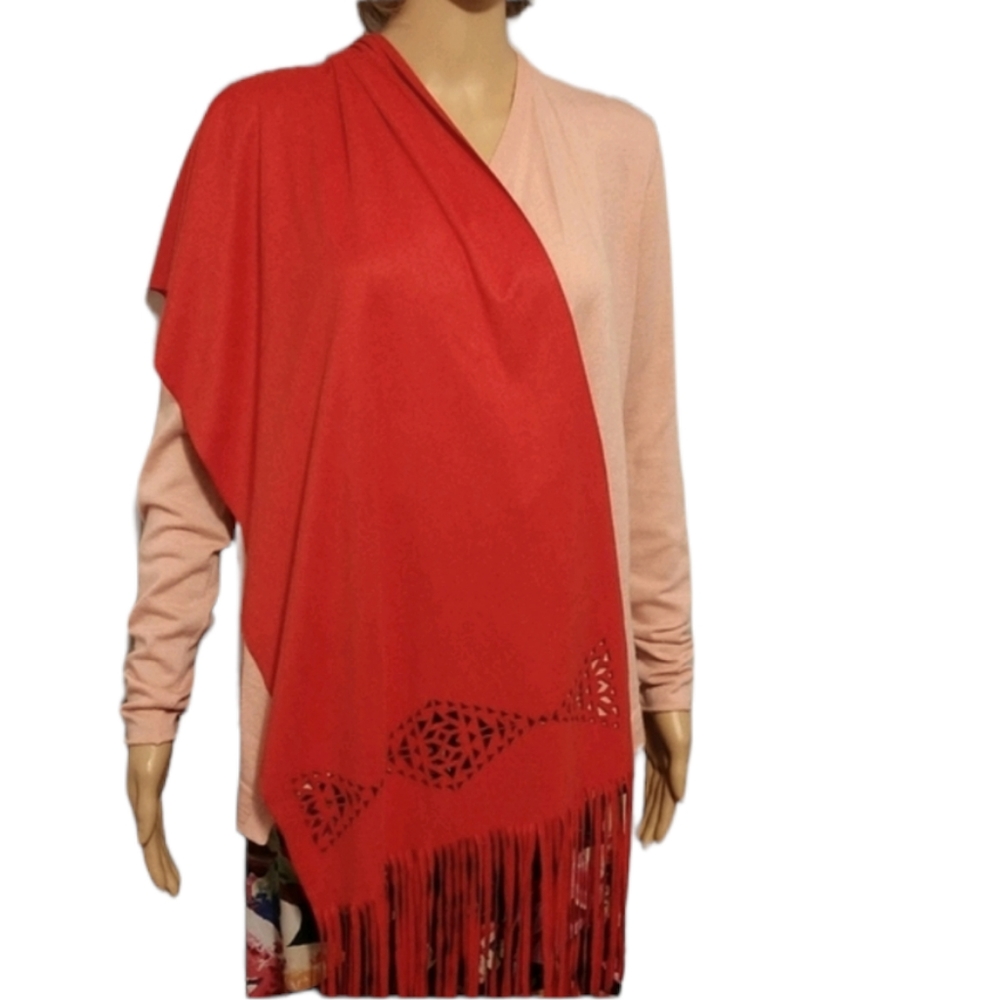 Boho Orange Italian Made Larioseta Wrap /Shawl